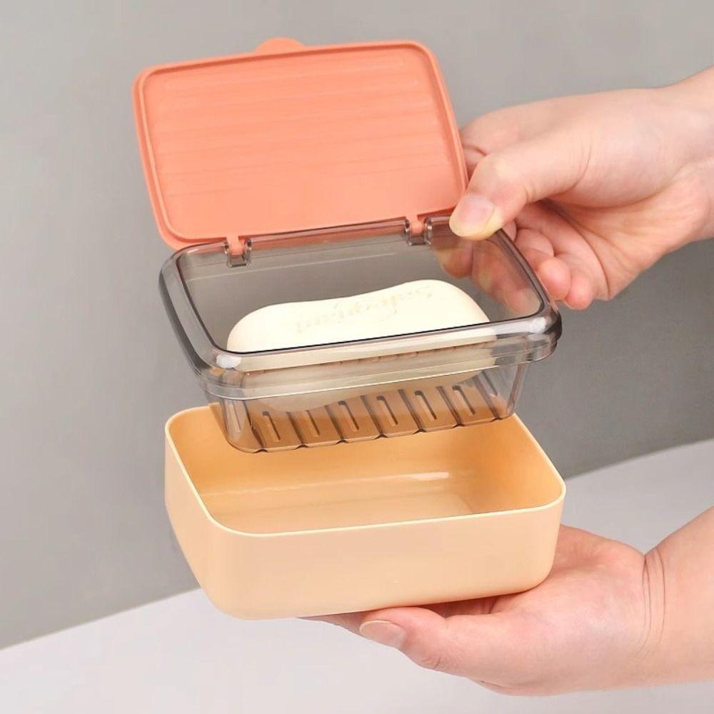 With Cover Soap Case Portable Drain Dish High Quality Soap Box  Outdoor Travel