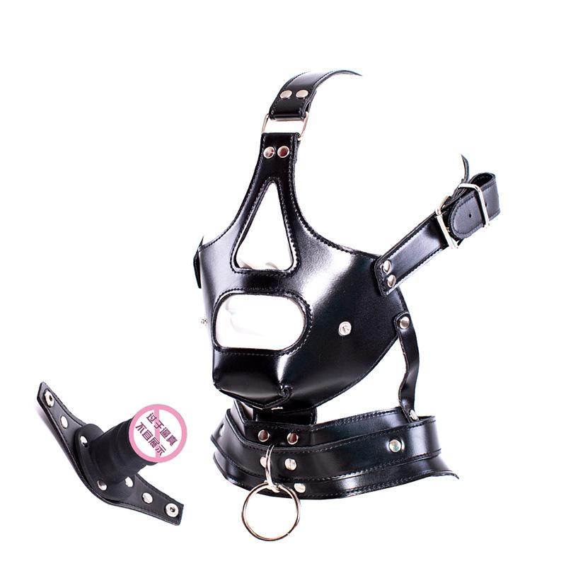 Adult Enhanced Dildo Mouth Gag Choker Mask - BDSM Punk Slave Training