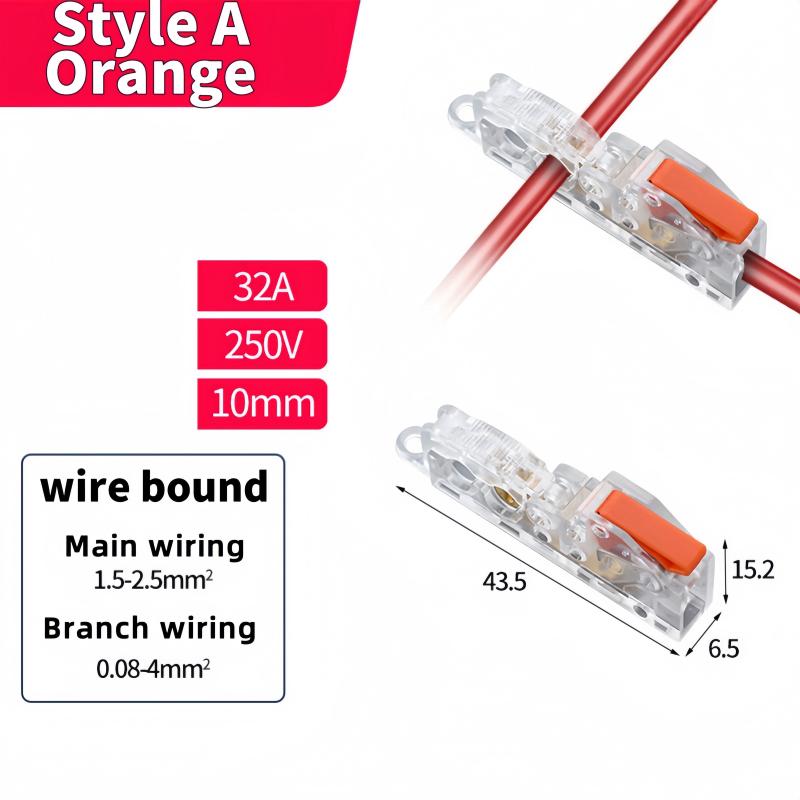 T-Type Stripping Free Wiring Connector with Fixing Hole Quick Branch Splice Junction Box Lever Wire Connector Home Appliances