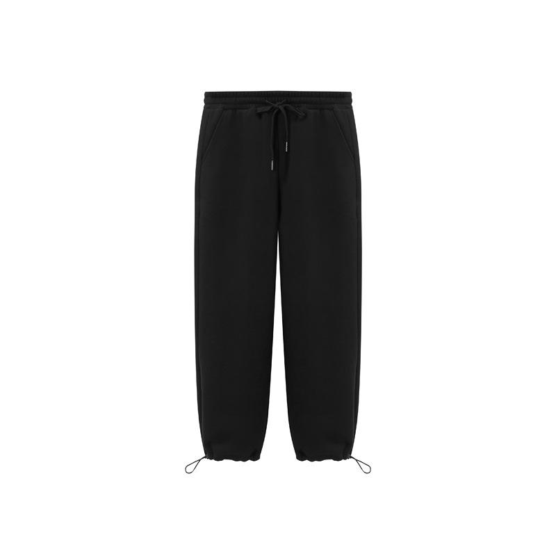 Dengjue Męskie 2024 Jesienne Spodnie Dresowe ze Sznurkiem, Ciężkie, z Aksamitem do Noszenia na Co Dzień