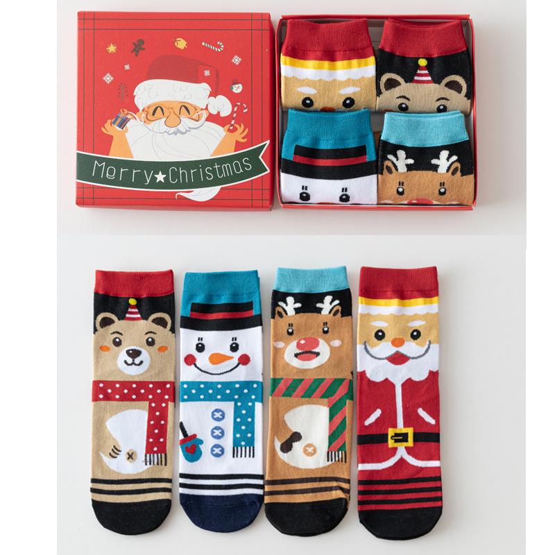 3D Cartoon Christmas Stocking Gift Set: Cute Mid-tube Women’s Socks for Autumn & Winter
