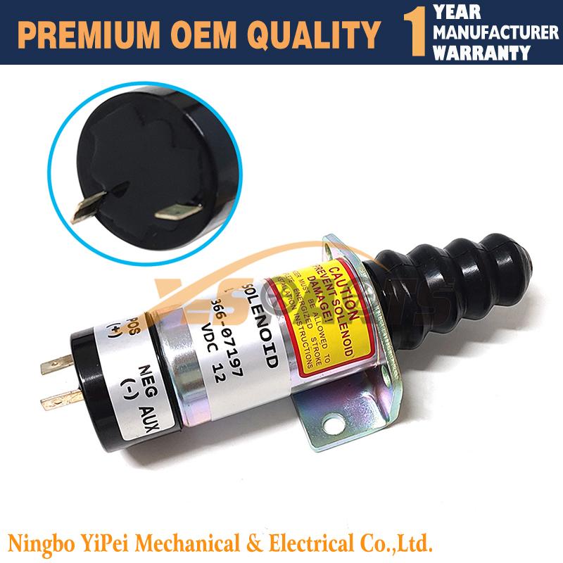 12V 366-07197 Fuel Shutoff Solenoid for Lister Petter Diesel Engine 1502-12 SA-3405-12 36607197
