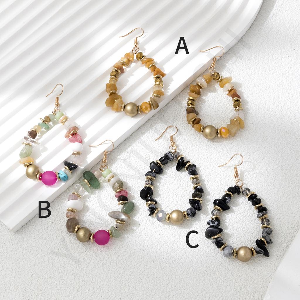 European and American Original Design Gravel Earrings, Color Ethnic Style Niche Design Temperament Earrings, Earrings Are In Stock.