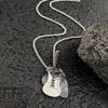Collar Hombre Guitar Pick Pendent Necklace Stainless Steel Hip-Hop Jewelry Gift Unisex Chain Collier Accessories For Women Men