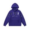 Foreign trade new rainbow color matching letter embroidery velvet loose hooded sweater casual trousers set men and women the same style