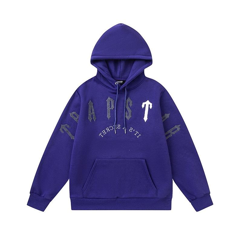 Foreign trade new rainbow color matching letter embroidery velvet loose hooded sweater casual trousers set men and women the same style