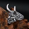 Vintage Prajna Skull Ring For Men Stainless Steel Punk Gothic Jewelry Unique Biker Amulet Gift
