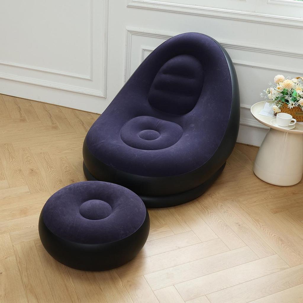 Przenośna, nadmuchiwana sofa z podnóżkiem - fotel wypoczynkowy dla dorosłych Cross-Border, składana, miękka konstrukcja, idealna do drzemki i relaksu.