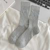 Women's Summer Thin Solid Color Bow Mesh Breathable Tube Stack Cotton Socks