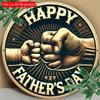 2d Flat 20*20cm, Wooden Happy Father'S Day Vintage Wooden Sign, Round Wall Decor for Home, Farmhouse, Porch and Bedroom, Perfect Holiday Gift
