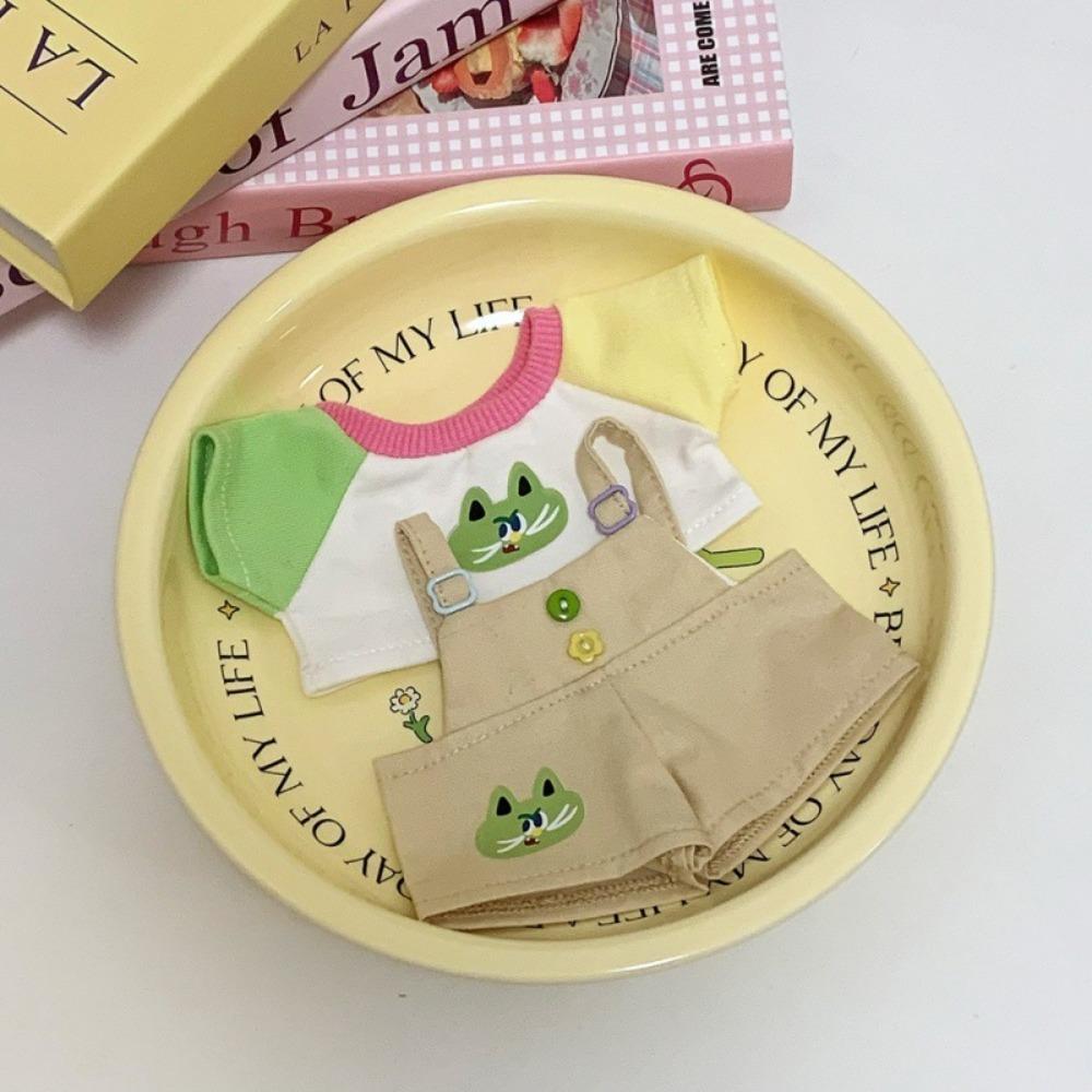 1 set Cartoon Pattern 20cm Cotton Doll's Clothes Outfit 10cm Doll Clothes  Children's Gift