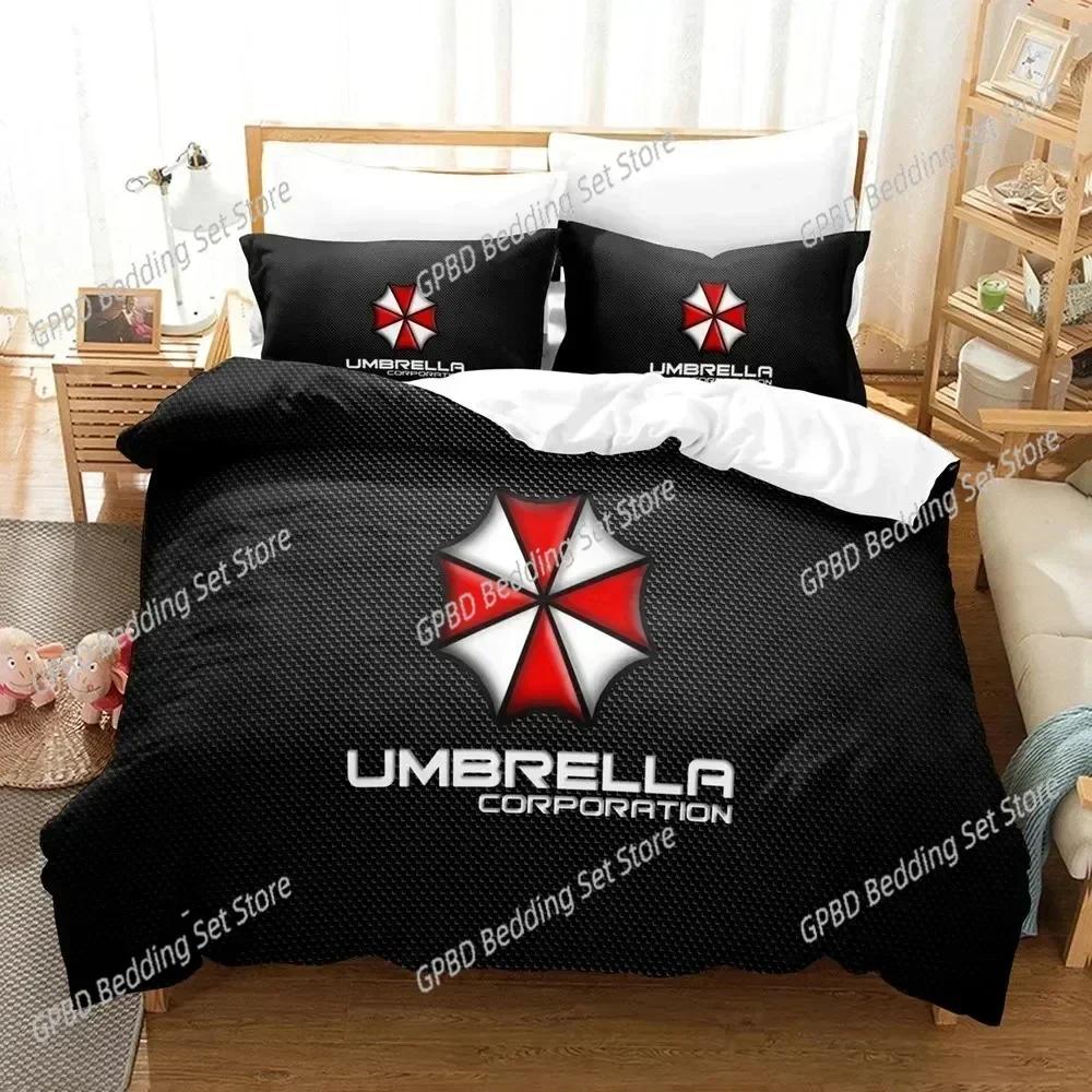 Corporation Red Umbrella Bedding Set 3D Printed Suitable for Bedroom Duvet Cover Set With Pillowcases Kids Home Textile