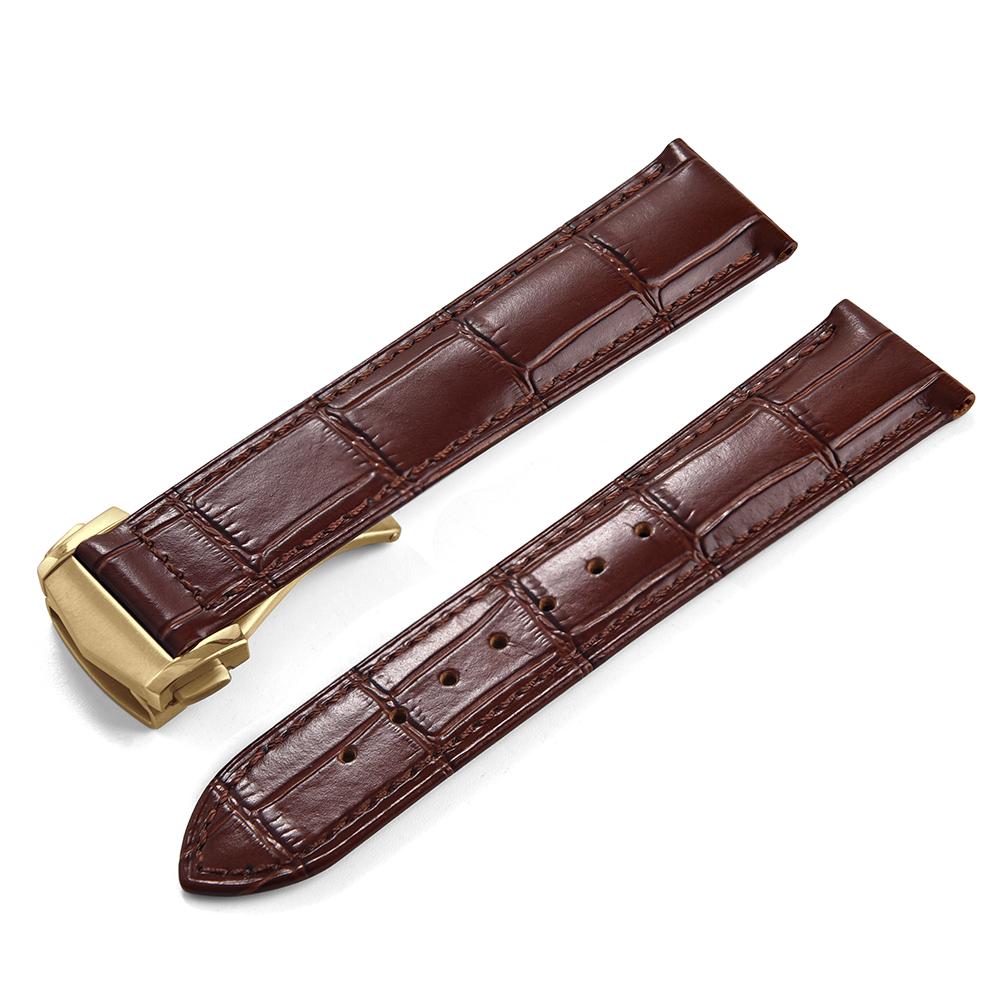 19mm 20mm 21mm 22mm High Quality Genuine Leather Watch Strap For Omega 007 Seamaster 300 Business Clasp Accessories