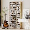 Meuble de rangement pour CD avec étagères réglables, 102 x 195 cm, Ton chêne