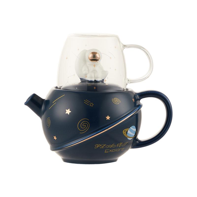 Moon Pot Tea Set Ceramic Tea Pot Star Glass Cup One Pot One Cup