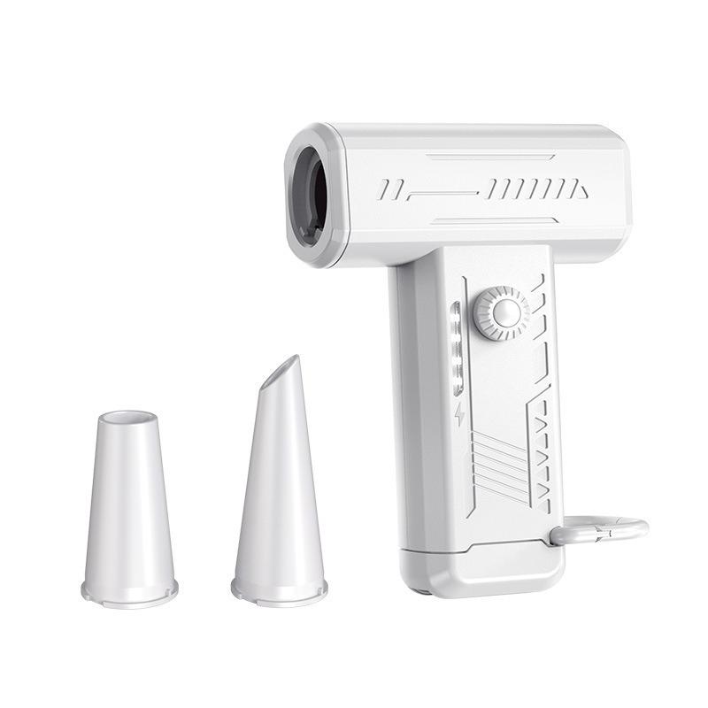 

Мощный мини-ручной вентилятор со встроенным светодиодным фонариком - турбонаддув 130 000 об/мин для кемпинга на открытом воздухе, уборки дома и приключений белый