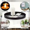 1Pc Modern Black Circular ABS Tray with Candle Holder