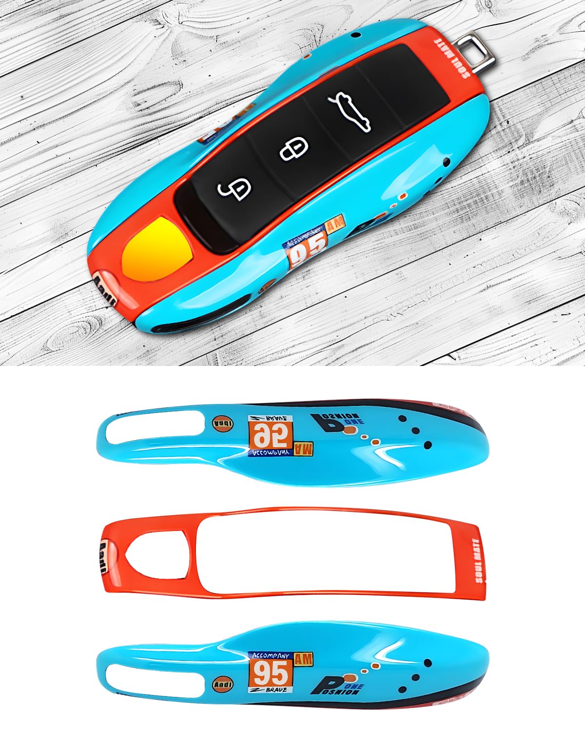 

Key fob cover for Porsche Porsche Boxster accessories 95 Macan, Panamera, 911, Cayenne, 718, Cayman, (No. paint) синий