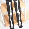 Gothic Halloween Skeleton Costume Footed Tights Summer Women Funny Stockings Skull Print Pantyhose Leggings for Cosplay Party