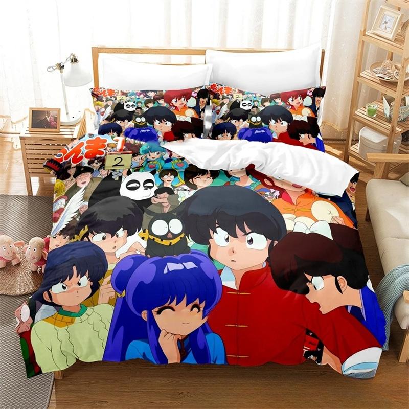 Drukowane 3D Zestawy Pościeli Anime Ranma 1/2 wykwintny zestaw pościeli poszewka na kołdrę zestaw kołdry luksusowy prezent urodzinowy