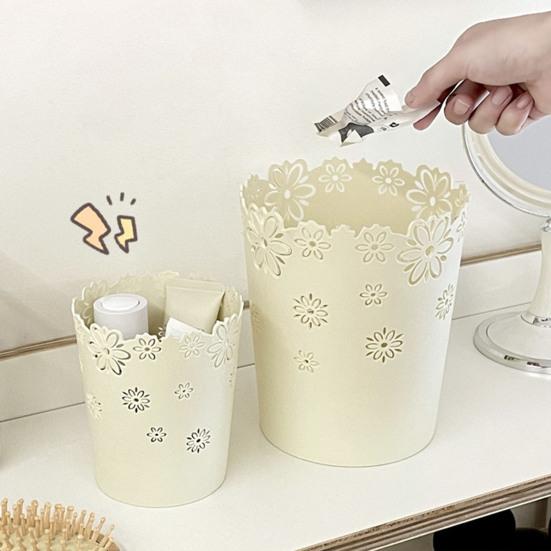 Toaletní stolek Květinový odpadkový koš Duté květinové vzory Odpadkový koš Malý stolní koš do koupelny Kanceláře Ložnice Domácí dekorace