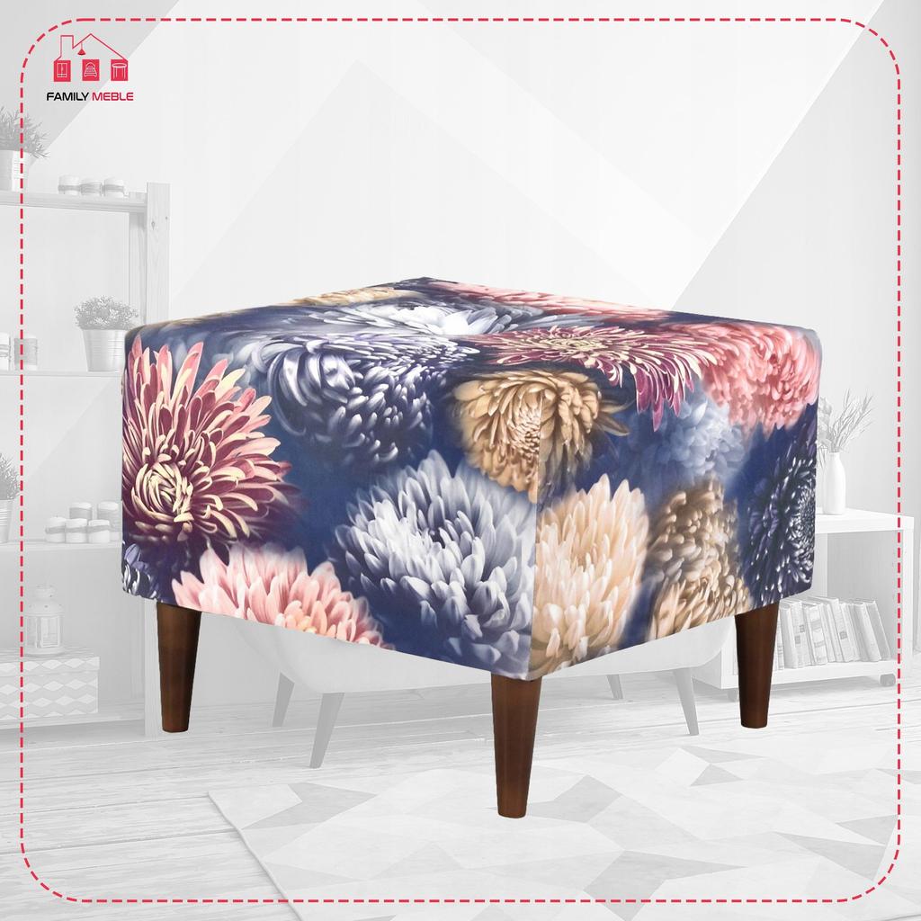 Křeslo ušák ARI PRINT s podnožkou, skandinávský Family Meble barevný