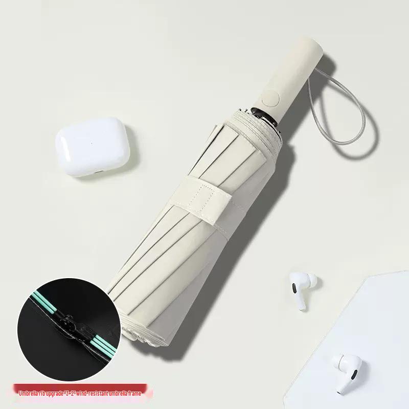 Automatic 60-Rib Folding Umbrella with UV Sun Protection