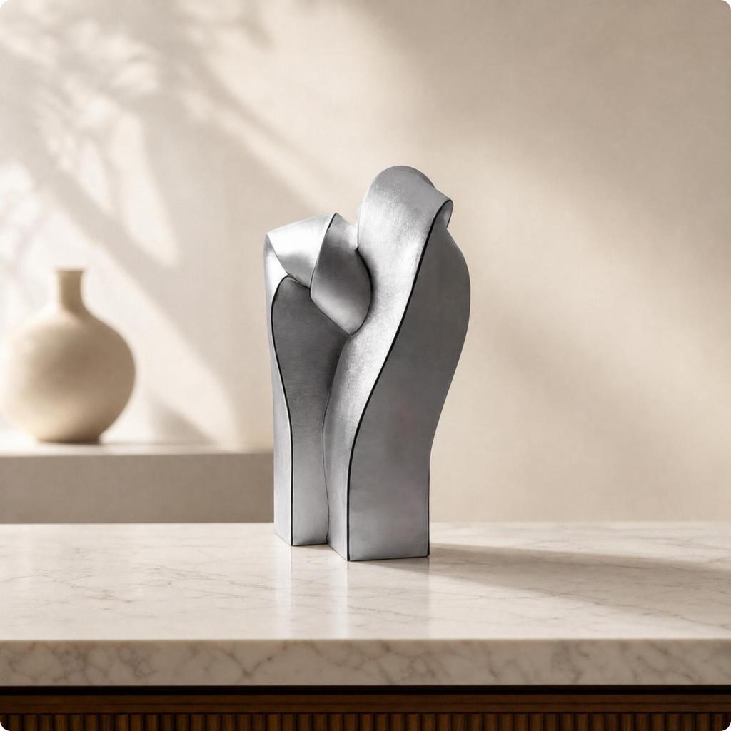 Abstract Twisted Decorative Sculpture Contemporary for Entryway, Reception Area
