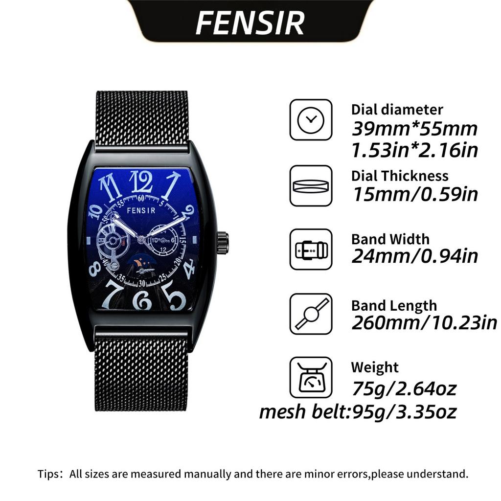 Barrel Watch Men's Imitation Mechanical Belt Quartz Watch Fashion Watch North America