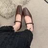 Fashion Shallow Shoes Women Vintage Square Toe Flat British Style Oxford Shoe Female Ballet Casual Loafers Brand