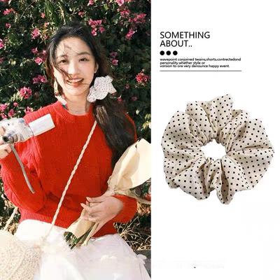 Neue Scrunchies Tupfenmuster Große Größe Haargummis Elastisches Haarband Süßes Vintage Haarband Damen Haaraccessoires