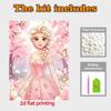 Disney Pearl Painting Frozen Elsa Pink Pearl Dress Handmade DIY Pearl Gemstone Painting Pictures Crafts Special Shape Home Wall Decoration