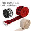 Weihnachtsband Drahtgebundenes Rot und Schwarz Kariertes Geschenkbandrolle 5cm/1.9inch Weihnachtsbandrolle Multifunktionaler Weihnachtsbaum