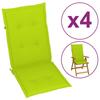 Day and Night - Day and Night High Back Garden Chair Cushion 4 Pcs Green Fabric 120x50x3cm