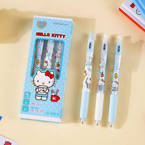 Hello Kitty Sanrio Black Click Pen - Student Exam Special, Smooth ST Nib
