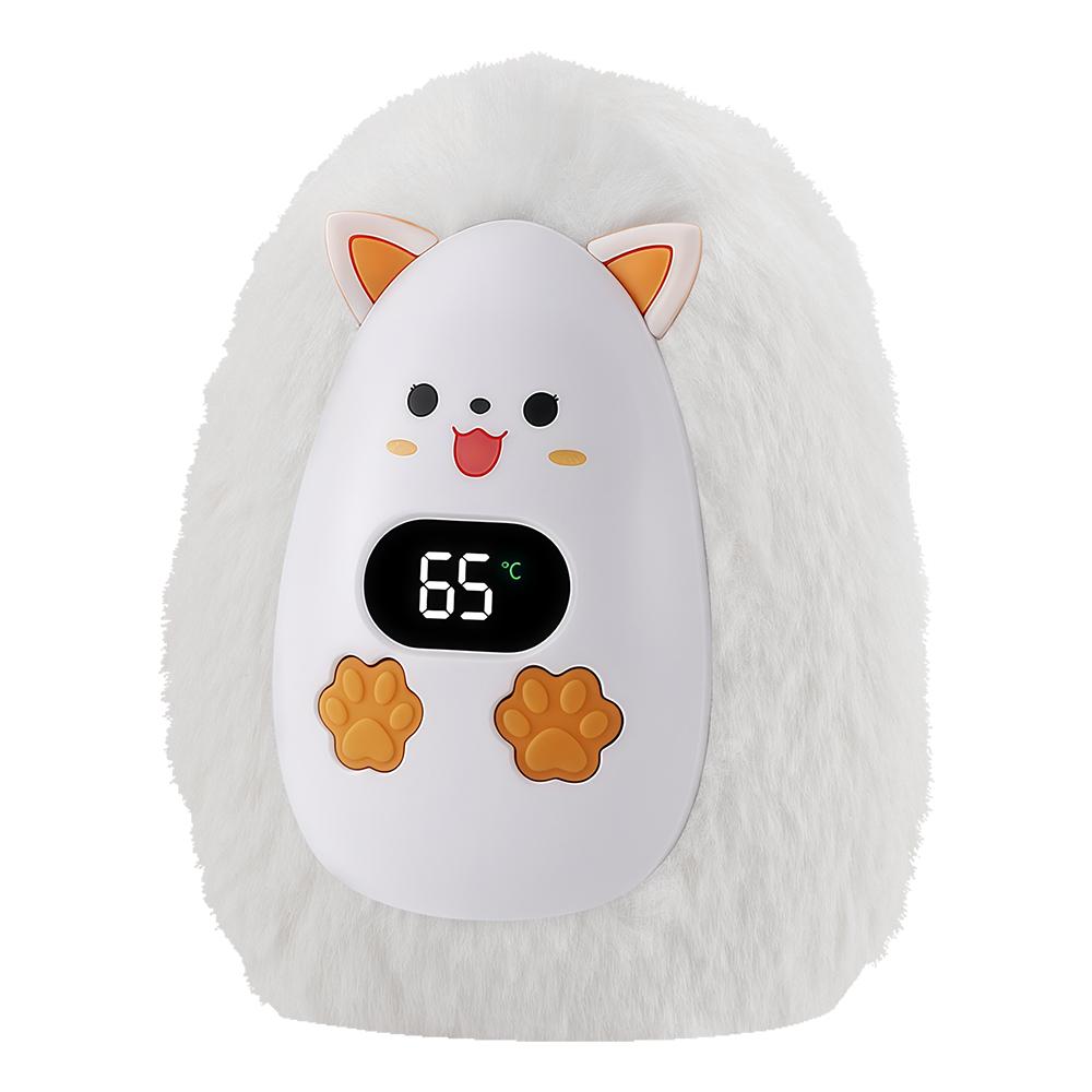 

Cute Fox-Shaped Electric Hand Warmer 3 Heat Levels 45-65°C 5s Fast Safe PI Heating Pocket Size LCD Plush Winter Keep Warm