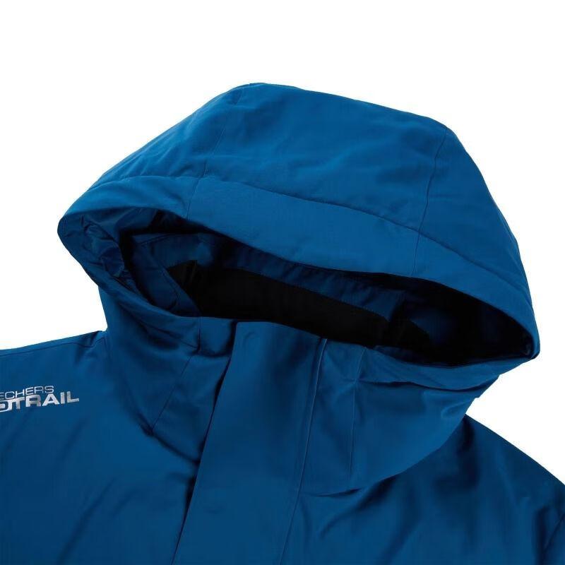 Skechers Strolling Series Solid Color Sports Casual Warm Down Jacket Men Outerwear Blue L423M139-00MP