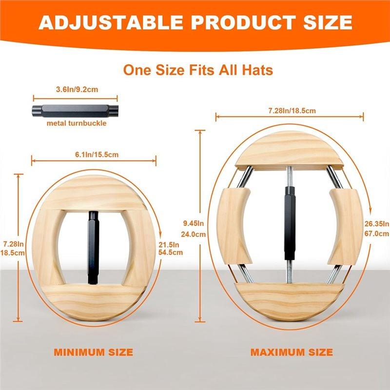 Fresh Hat Stretcher 4 Way, Hat Jack Stretcher, Heavy Duty Of Hat Extender For Fitted Hats Size 6 7/8 To 8 1/2