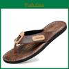 Plus Leder Weich Größe Mode Herren Flip-Flops Outdoor Wasserdicht Strand Sandalen Sommer Herren Hausschuhe