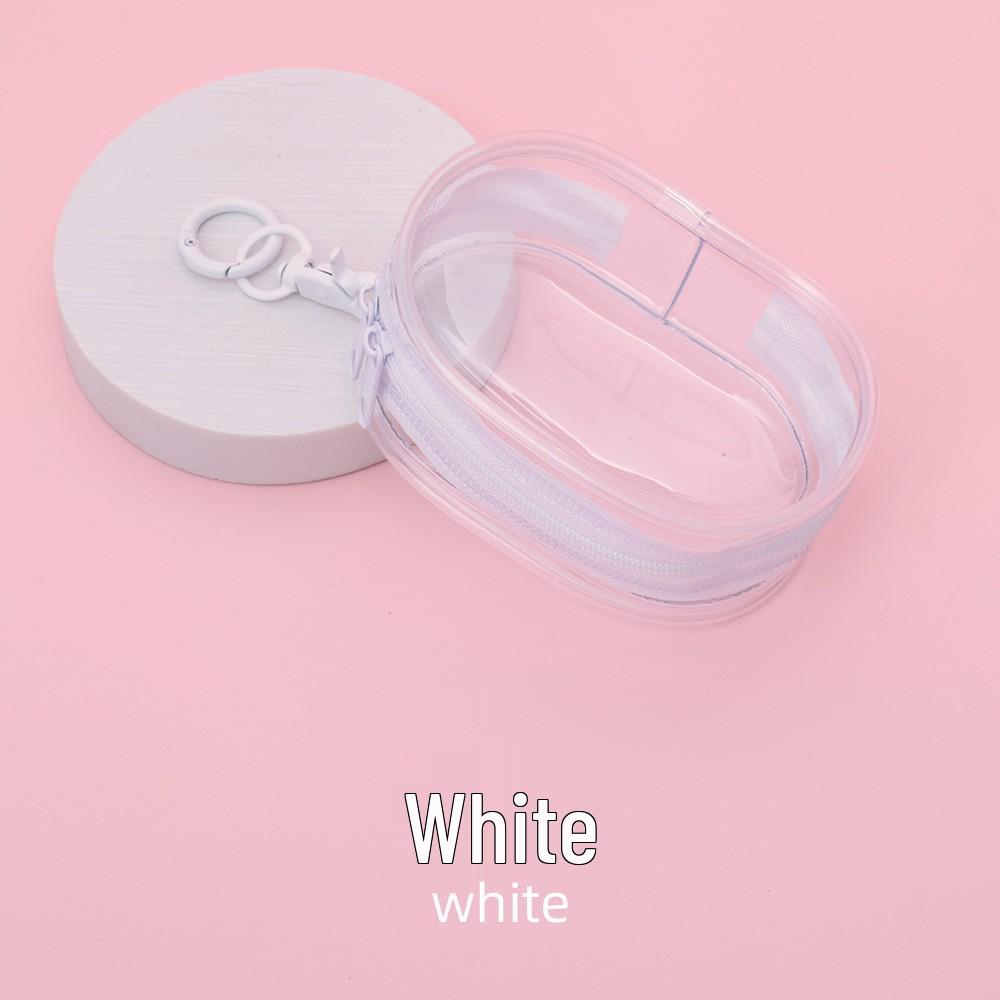 Mini Waterproof PVC Zipper Earphone Case & Cable Organizer with Hanging Buckle
