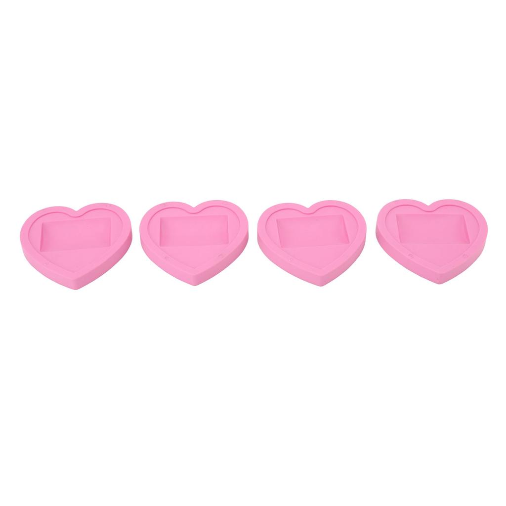 4Pcs Caster Cups Universal Pink Heart Pattern Rubber Low Noise Protective Furniture Pads
