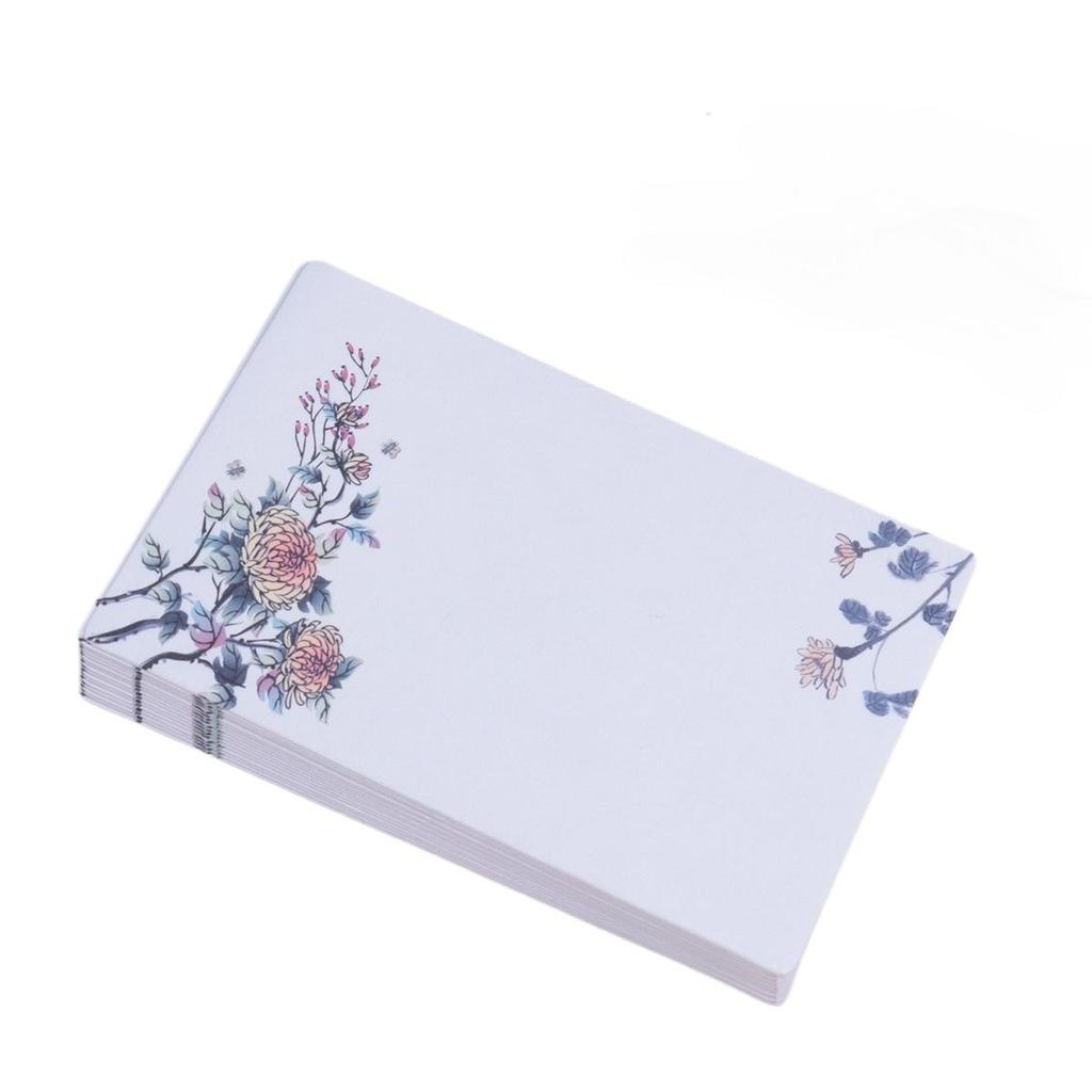 Marcadores de Livro em Branco DIY Estilo Chinês e Cartões com Grafite Pintados à Mão com Notas Adesivas (20 folhas)