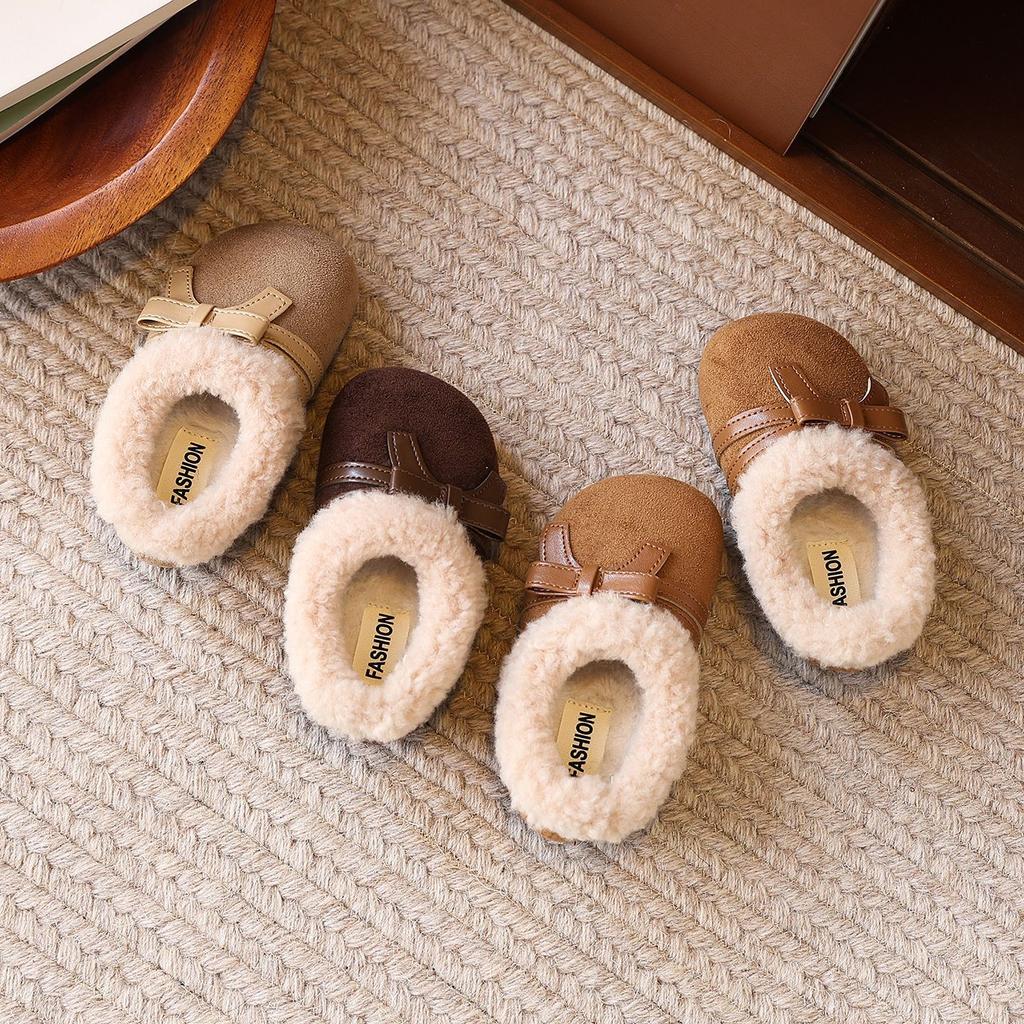 Girls shoes winter velvet thermal cotton shoes new children and girls baby pedal Birkenstock princess shoes