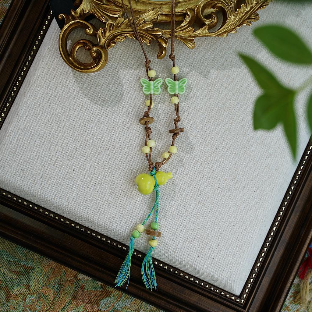 Hot-selling ceramic mushroom necklace accessories niche design necklace high sense