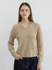 Aeskoneo V-Neck Cable Knit Beige At5Swf031Bi
