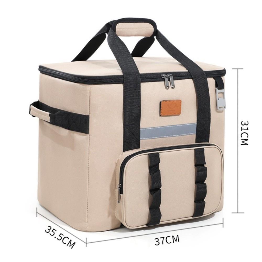 Double Layers Picnic Trolley Box Large Capacity Tie Rod Picnic Bag Insulated Cooler Bag  Lunch Box
