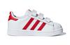 Adidas Originals SUPERSTAR CF Synthetic Leather Comfortable Slip Resistant Low top Toddler Shoes White Red Baby CG6639