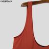 INCERUN Men Deep U Neck Sleeveless Bodysuits Fitted Home Briefs Jumpsuits