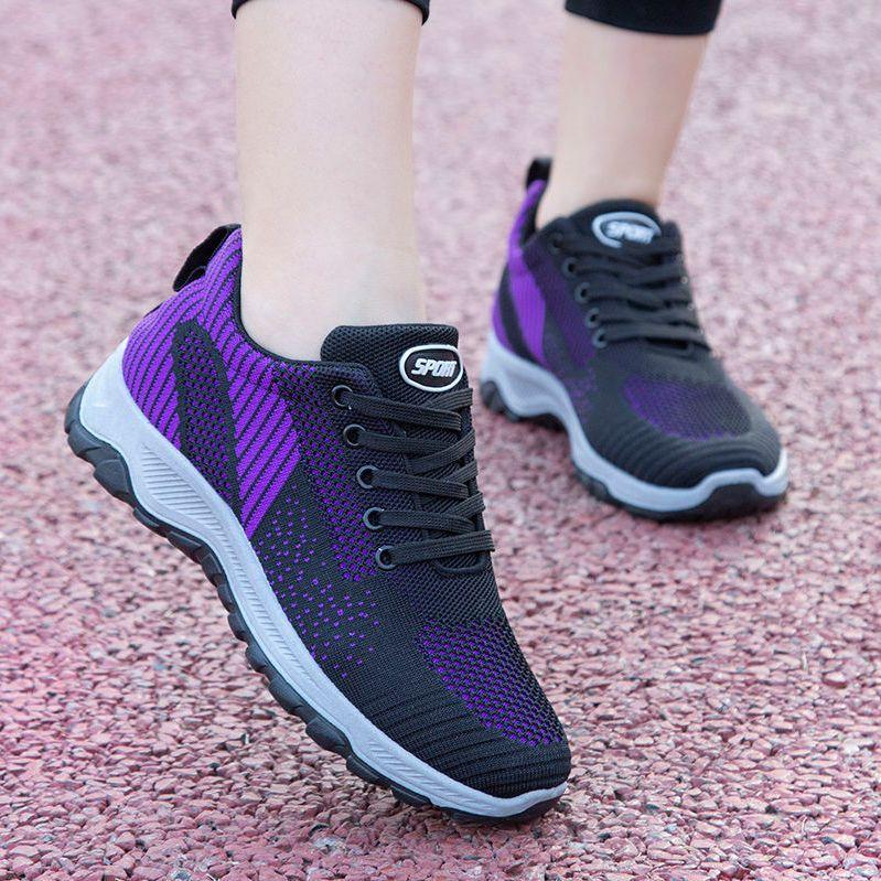 Women's Shoes Walking Casual Shoes Men's and Women's Couples Sneakers Breathable Non-slip Flying Woven Shoes Outdoor Casual Mother Shoes