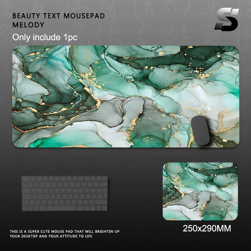 Marble Design Lightweight Mouse Pad Extended Non Slip Rubber Base Stitched Edges Durable Keyboard Mat For Office Home Laptop PC